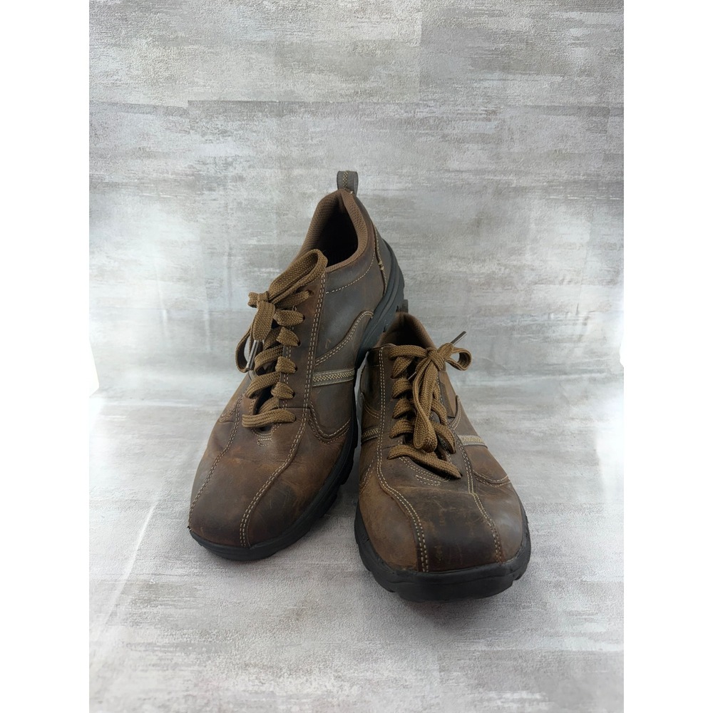 Skechers Relaxed Fit Memory Foam Brown Leather Men Shoes 64224 Size 9.5